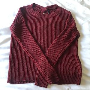 Maroon open back sweater